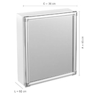 Armário Banheiro Espelheira Sobrepor Cinza | Com Perfil De Al